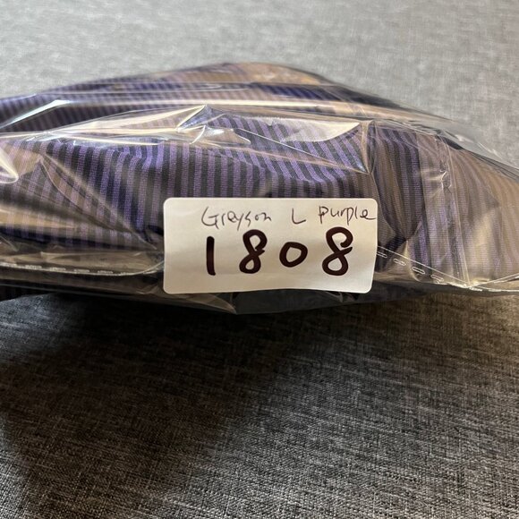 Greyson Golf Performance Striped Polo Shirt - Men's Size L - Purple - Picture 10 of 10